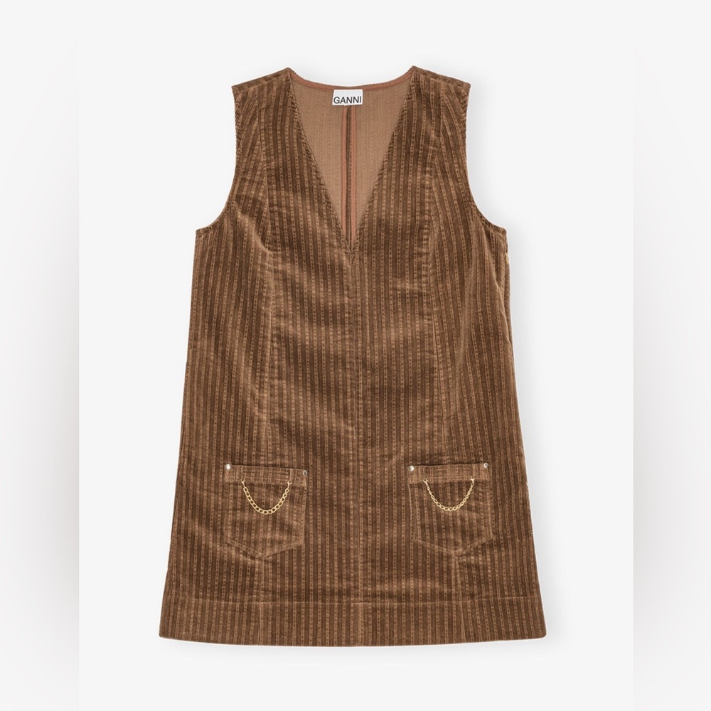 NWT GANNI Stretch Corduroy Mini Dress